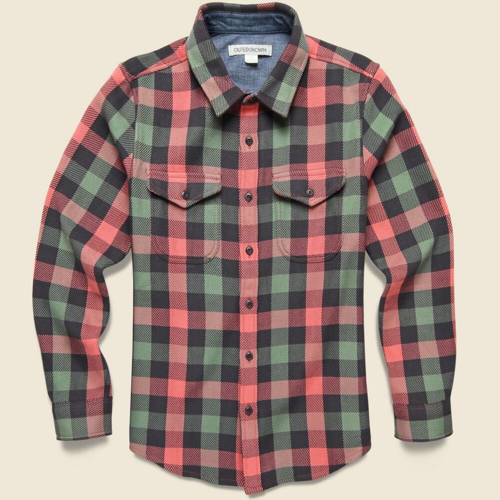 Outerknown Men's Blanket Shirt in Astrodust Balboa Check‎